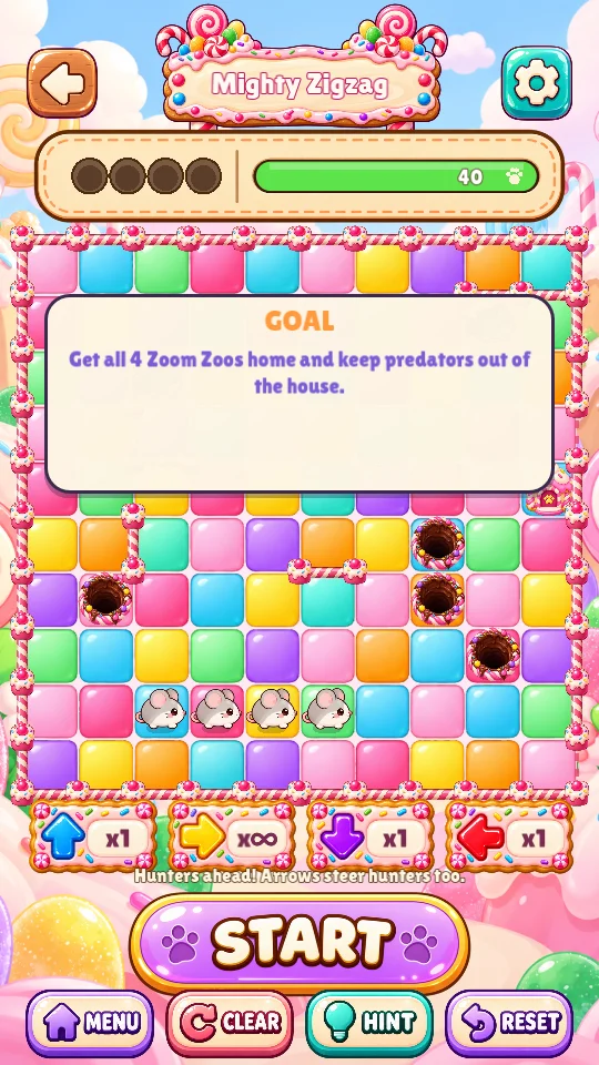 A Candy Land puzzle in Zoom Zoom Zoo