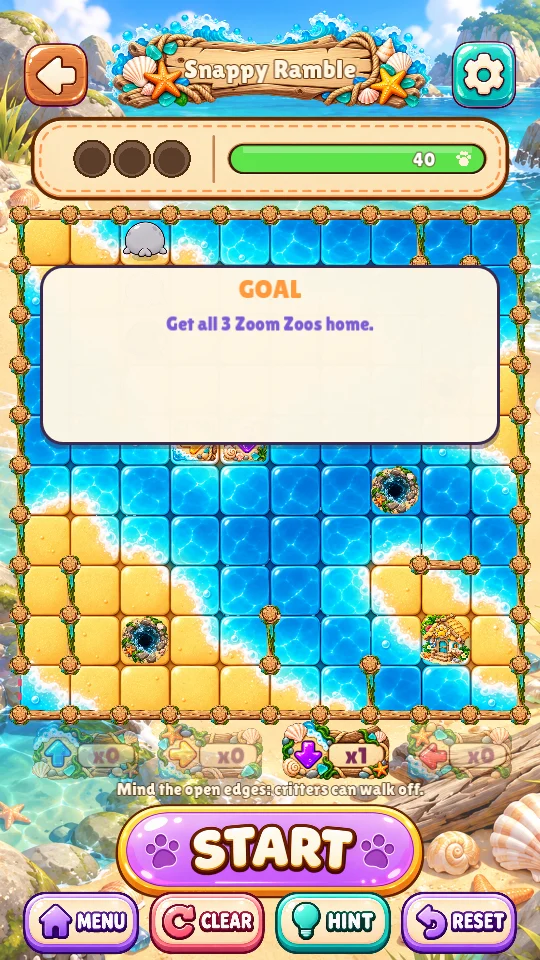 A Seaside puzzle in Zoom Zoom Zoo